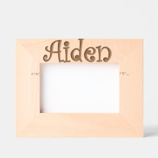 Personalized Photo frame Aiden trendy first name レーザー彫刻フレーム