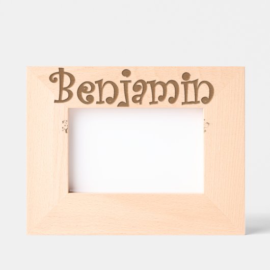 Personalized Photo frame Benjamin / Cadre photo レーザー彫刻フレーム (正面)