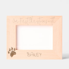 Personalized Photo Frame Dog 1st Christmas, 7 x 5" レーザー彫刻フレーム