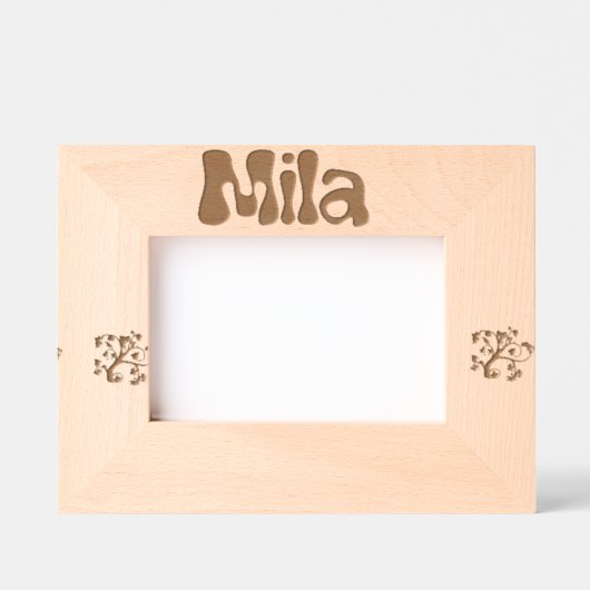 Personalized Photo Frame Mila / Cadre Photo Mila レーザー彫刻フレーム (正面)
