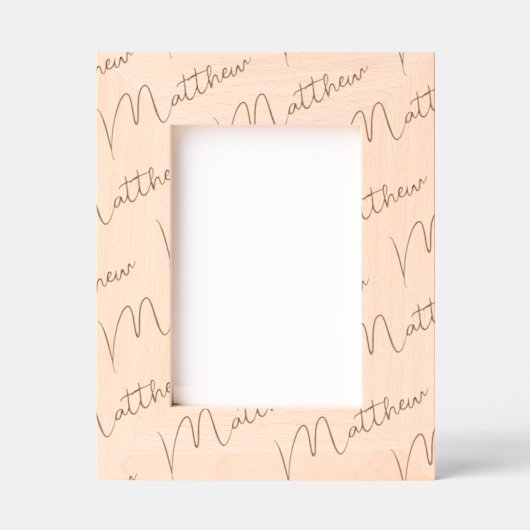 Personalized Photo Frame, Name Handwritten, 5x7, レーザー彫刻フレーム (正面)