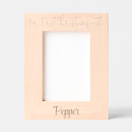 Personalized Photo Frame Pet's 1st Christmas, 5x7" レーザー彫刻フレーム