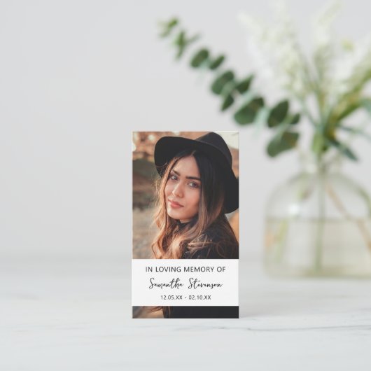 Personalized Photo Funeral Prayer 名刺 (スタンド正面)