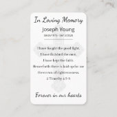 Personalized Photo Funeral Tribute Memorial Card 名刺 (裏面)