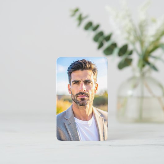 Personalized Photo Funeral Tribute Memorial Card 名刺 (スタンド正面)