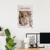 Personalized Photo Gift | Best Grandma Ever ポスター (ホームオフィス)