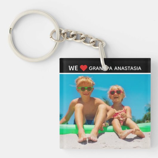 Personalized photo gift for Grandpa  from children キーホルダー (正面)
