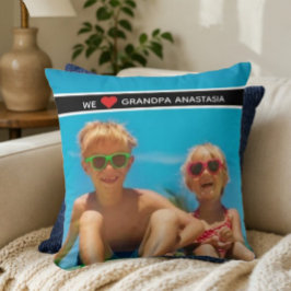 Personalized photo gift for Grandpa  from children クッション
