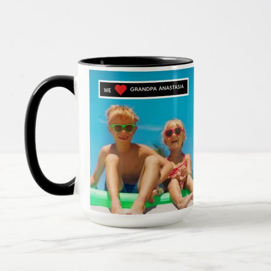 Personalized photo gift for Grandpa from children マグカップ (左)