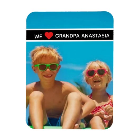 Personalized photo gift for Grandpa from children マグネット (縦)