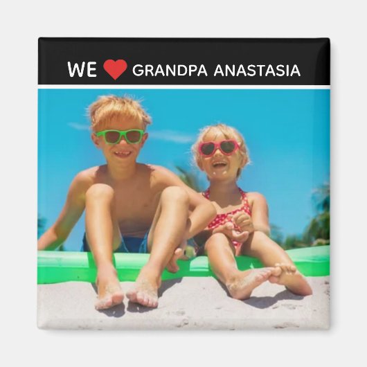 Personalized photo gift for Grandpa  from children マグネット (正面)