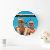 Personalized photo gift for Grandpa from children ラージ壁時計 (ホーム)