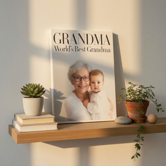 Personalized Photo Gift | World's Best Grandma キャンバスプリント