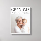 Personalized Photo Gift | World's Best Grandma キャンバスプリント (正面)