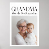 Personalized Photo Gift | World's Best Grandma ポスター (正面)