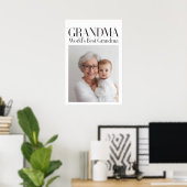Personalized Photo Gift | World's Best Grandma ポスター (ホームオフィス)