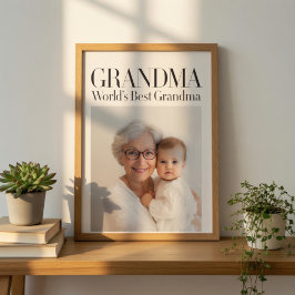 Personalized Photo Gift | World's Best Grandma ポスター