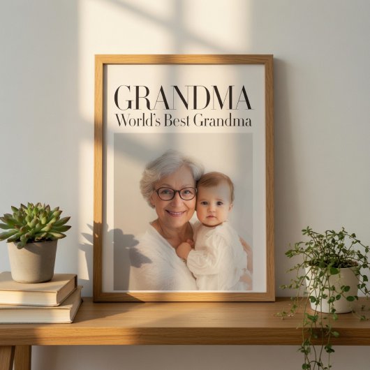 Personalized Photo Gift | World's Best Grandma ポスター