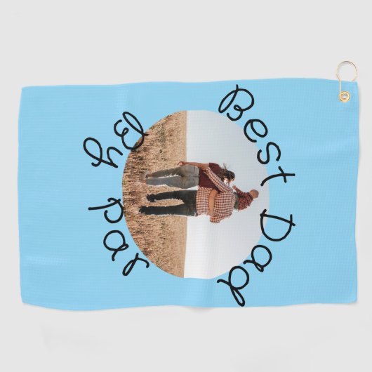 Personalized Photo Golf Gift Best Dad By Par ゴルフタオル (横)