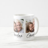 Personalized Photo Grandma Established Year コーヒーマグカップ (正面右)