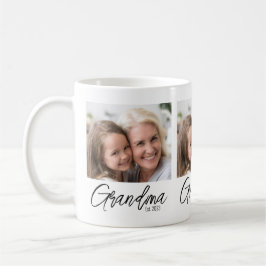 Personalized Photo Grandma Established Year コーヒーマグカップ