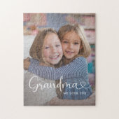 Personalized Photo Grandma We Love You Cute Heart  ジグソーパズル (縦)