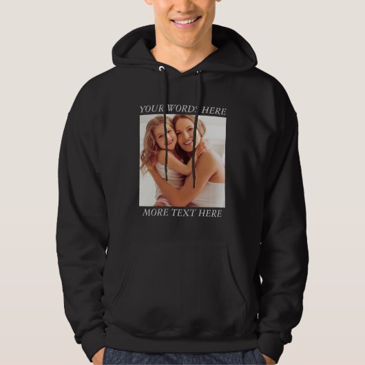 Personalized Photo Hoodie with Custom Wording パーカ (正面)