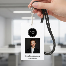 Personalized Photo ID Badge with Logo  Modern  バッジ