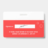 Personalized Photo ID Business Badge バッジ (裏面)