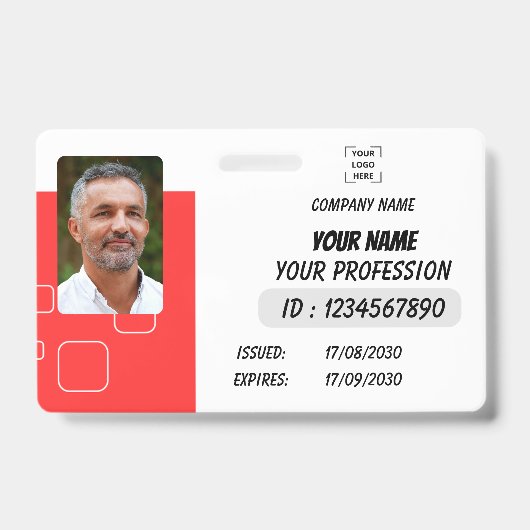 Personalized Photo ID Business Badge バッジ (正面)