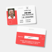 Personalized Photo ID Business Badge バッジ (正面＆裏面)