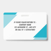 Personalized Photo ID Business Badge バッジ (裏面)