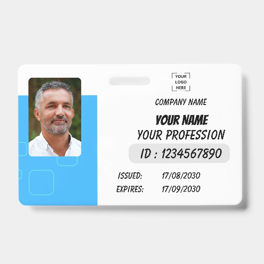 Personalized Photo ID Business Badge バッジ (正面)