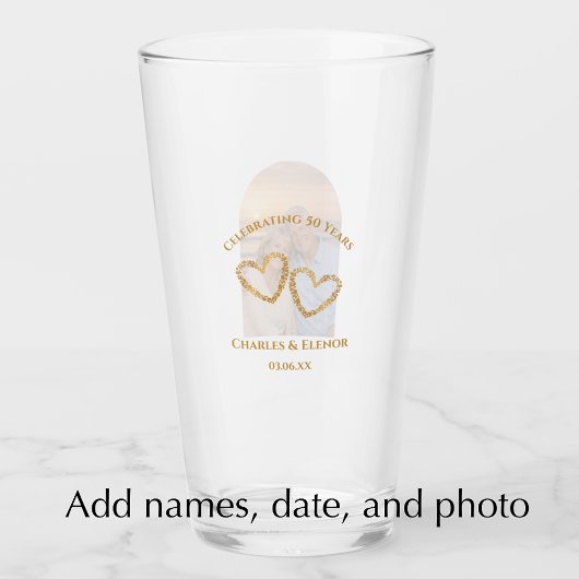 Personalized Photo Keepsake 50th Anniversary Gift タンブラーグラス