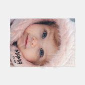 Personalized Photo Keepsake Mama フリースブランケット (正面(横))