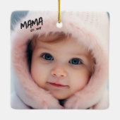 Personalized Photo Keepsake Mama Christmas セラミックオーナメント (裏面)