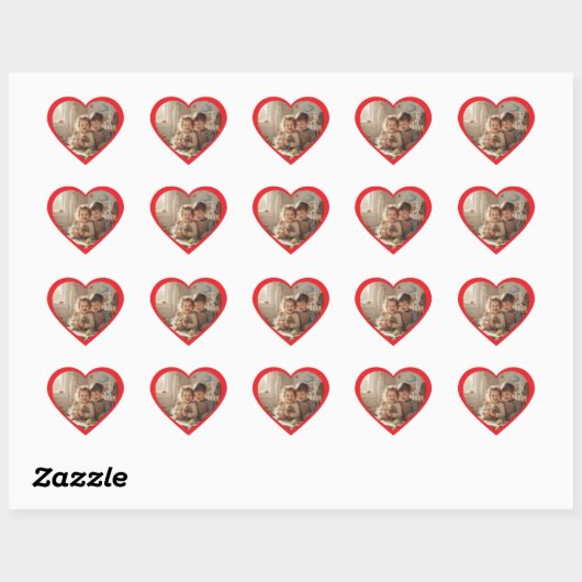 Personalized Photo Love Keepsake Sticker Label ハートシール (シート)