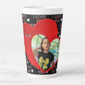 Personalized Photo Love you  カフェラテマグ (正面)