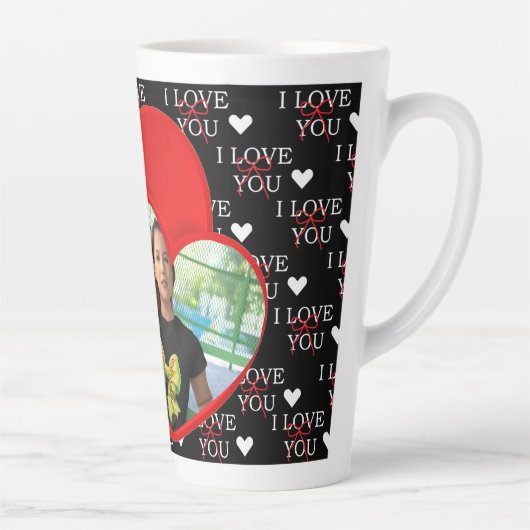 Personalized Photo Love you  カフェラテマグ (右)