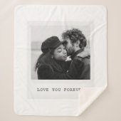 Personalized Photo – Love You Forever シェルパブランケット (正面)