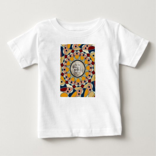 Personalized Photo Mandala Design Baby Shirt ベビーTシャツ (正面)