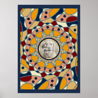 Personalized Photo Mandala Design Baby Shirt ポスター