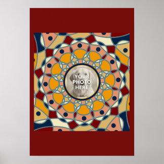 Personalized Photo Mandala Design Baby Shirt ポスター