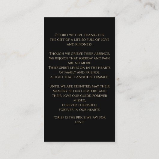 Personalized Photo Memorial 名刺 (裏面)