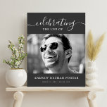 Personalized Photo Memorial Tribute Remembrance  ポスター<br><div class="desc">Charcoal gray custom photo and message for memorial service.</div>