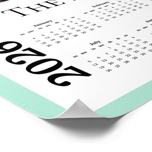 Personalized Photo memory collage 2026 calendar ポスター (角)