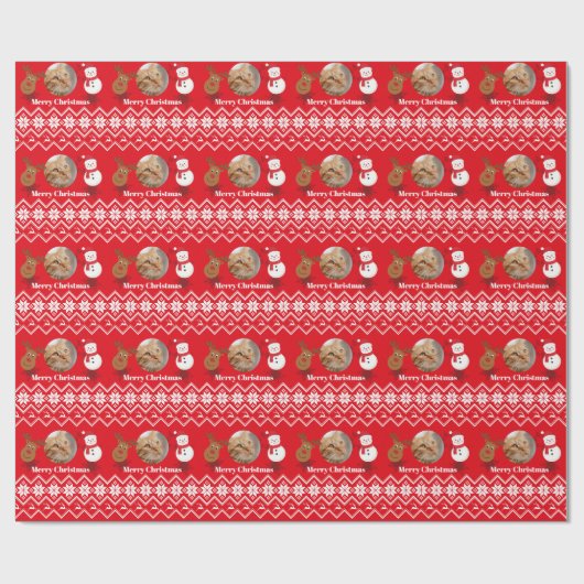 Personalized Photo Merry Christmas ラッピングペーパー (フラット)