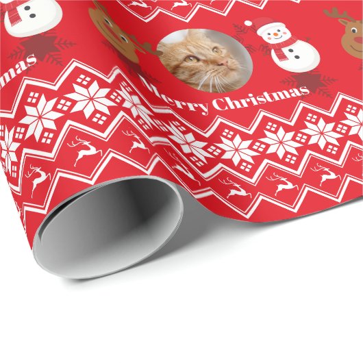 Personalized Photo Merry Christmas ラッピングペーパー (ロールコーナー)