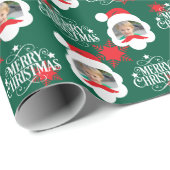 Personalized Photo Merry Christmas  ラッピングペーパー (ロールコーナー)