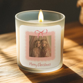 Personalized Photo Merry Christmas Candle Label スクエアシール